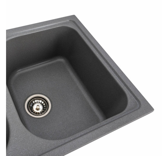 Гранітна мийка для кухні Platinum 7950 Equatoria глянець Сірий мусон