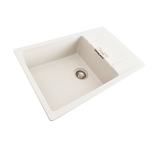 Гранітна мийка для кухні Platinum 7850 ROMA матова (білий в крапку)