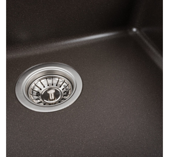 Гранітна мийка для кухні Platinum 5852 VESTA матова Темна скеля