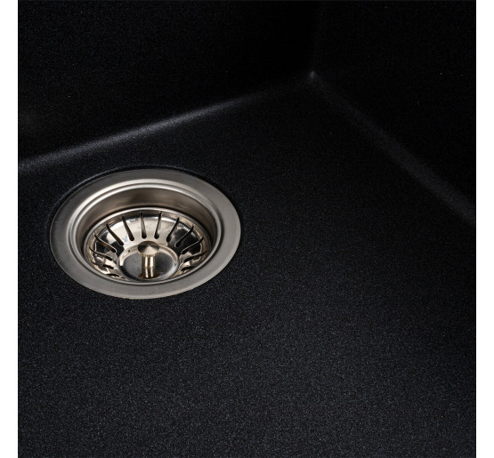 Гранітна мийка для кухні Platinum 4040 RUBA матовий карбон