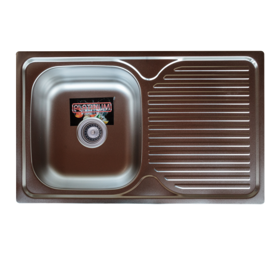 Кухонна мийка Platinum з нержавіючої сталі прямокутна ПОЛІРОВКА 7848 (0,8/180 мм)