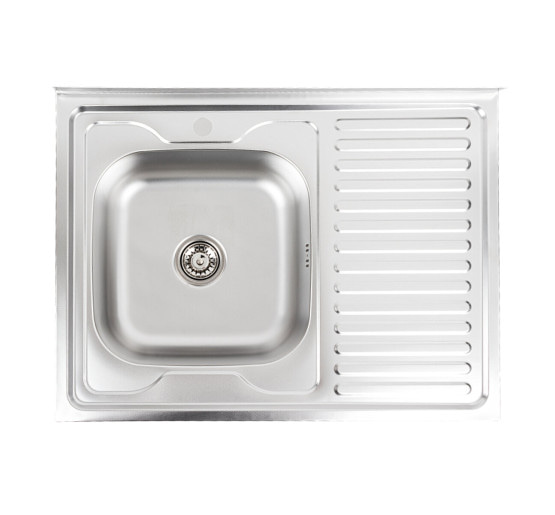 Кухонна мийка з нержавіючої сталі Platinum 8060 L ДЕКОР (0,7/160 мм)