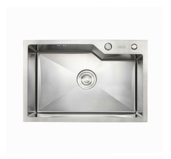 Кухонная мойка Platinum Handmade 650х430х220 (толщина 3,0/1,5 мм корзина и дозатор в комплекте)