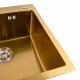 Кухонная мойка Platinum Handmade PVD золото 50*50/220 3,0/1,5 мм корзина и дозатор в комплекте