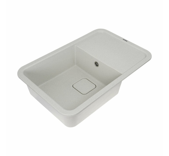 Гранітна мийка для кухні Platinum 7850 CUBE матова Біла в крапку