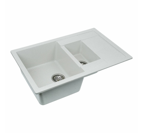 Гранітна мийка для кухні Platinum 7850W TOSKANA матова Біла в крапку