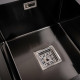 Кухонна мийка Platinum Handmade PVD HDB чорна 780х480х230 на дві чаші (квадратний сифон,3.0/1.0)