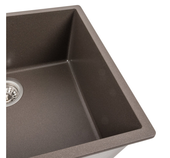 Гранітна мийка для кухні Platinum 5444 OASIS матова Темна скеля