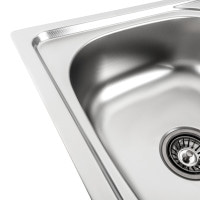 Кухонная мойка из нержавеющей стали прямоугольная Platinum ДЕКОР 7848 (0,8/180 мм)
