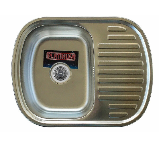 Кухонна мийка з нержавіючої сталі Platinum ДЕКОР 6349 (0,8/180 мм)