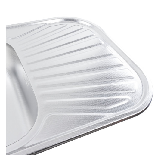 Кухонна мийка з нержавіючої сталі закруглена Platinum ДЕКОР 7848 (0,8/180 мм)