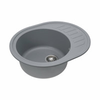 Гранітна мийка для кухні Platinum 6250 SOUL матова Сірий металік