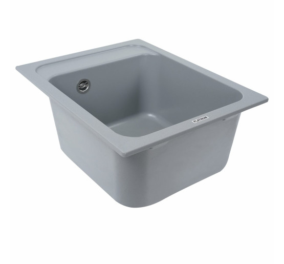 Гранітна мийка для кухні Platinum 4050 KORRADO матова Сірий металік
