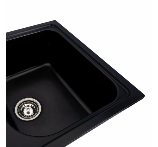 Гранітна мийка для кухні Platinum 7950 Equatoria глянець Чорний