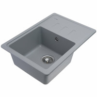 Гранітна мийка для кухні Platinum 6243 LIANA матова Сірий металік