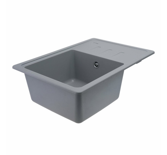 Гранітна мийка для кухні Platinum 6243 LIANA матова Сірий металік