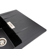 Гранитная мойка для кухни Platinum 7850 ROMA матовая (черный металлик)
