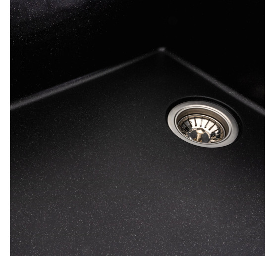 Гранітна мийка для кухні Platinum 7850 ROMA матова (чорний металік)