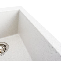 Гранітна мийка для кухні Platinum 4150 SOKIL матова (біла в крапку)