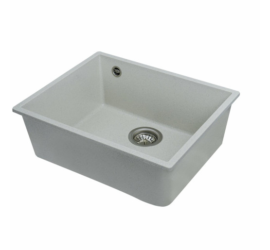 Гранітна мийка для кухні Platinum 5444 OASIS матова Біла в крапку
