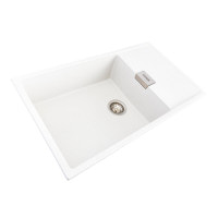 Гранітна мийка для кухні Platinum 8650 DIAMOND матова (біла в крапку)