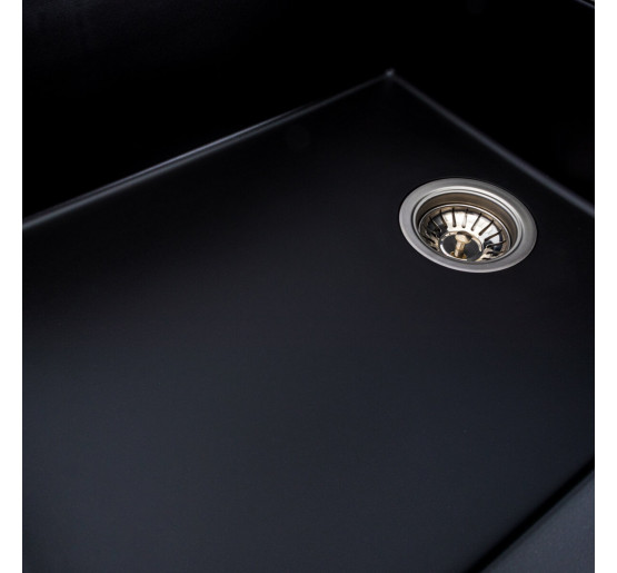 Гранітна мийка для кухні Platinum 8650 DIAMOND матова (чорна)