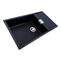 Гранітна мийка для кухні Platinum 8650 DIAMOND матова (чорна)