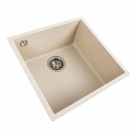 Гранітна мийка для кухні Platinum 4040 RUBA матовий пісок