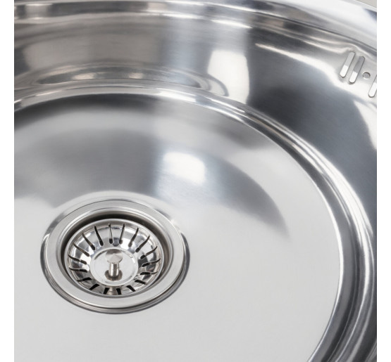 Кухонна мийка з нержавіючої сталі Platinum ПОЛІРОВКА 490 (0,6/170 мм)