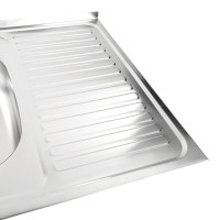 Кухонная мойка из нержавеющей стали Platinum САТИН 8060 L (0.5/160 мм)