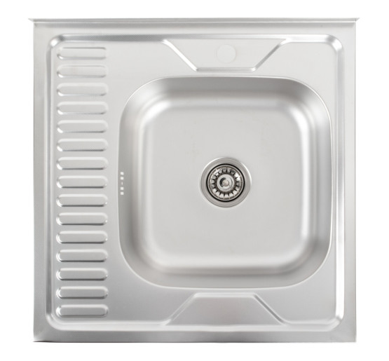 Кухонна мийка з нержавіючої сталі Platinum ДЕКОР 6060 R (0,7/160 мм)