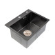Мийка для кухні Platinum Handmade PVD чорна 500х450х220 (товщина 3,0/1,5 мм + корзина та дозатор в комплекті)