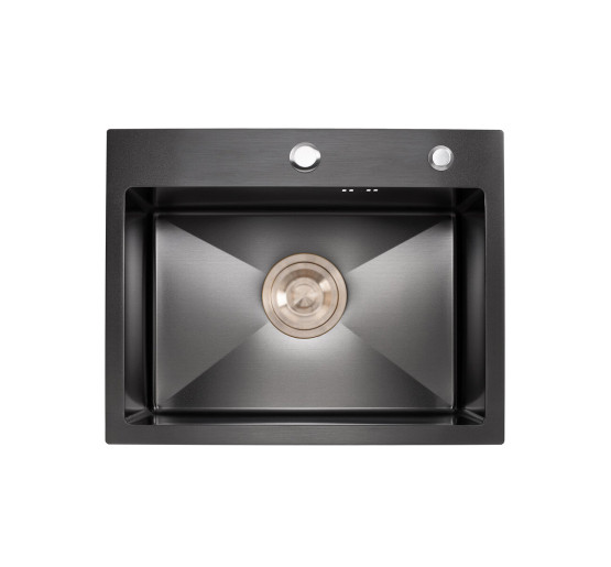 Мойка для кухни Platinum Handmade PVD черная 500х450х220 (толщина 3,0/1,5 мм + корзина и дозатор в комплекте)