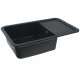 Гранітна мийка для кухні Platinum 7850 CUBE матова Чорний металік