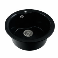 Гранітна мийка для кухні Platinum 480 TURAS матова Чорна