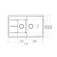 Гранитная мойка для кухни Platinum 7850W TOSKANA матовая Черный металлик