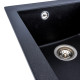 Гранітна мийка для кухні Platinum 4150 SOKIL матова (чорний металік)