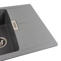 Гранитная мойка для кухни Platinum 6250 ZIRKONE матовый серый металлик