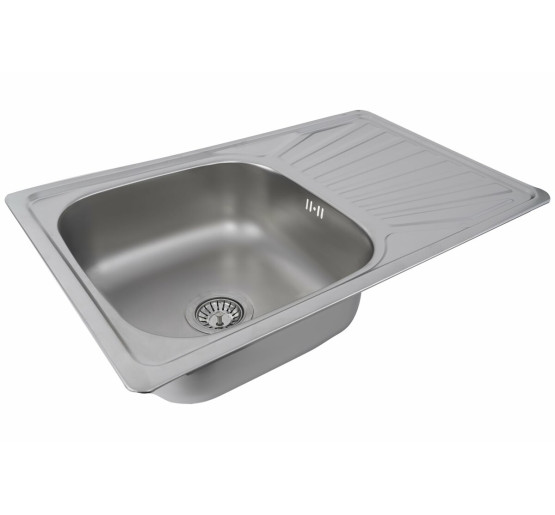 Кухонна мийка з нержавіючої сталі прямокутна Platinum САТИН 7848 (0,8/180 мм)