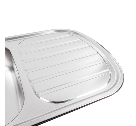 Кухонна мийка з нержавіючої сталі Platinum ДЕКОР 7749 (0,8/180 мм)