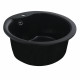 Гранітна мийка для кухні Platinum 480 TURAS матова Чорний металік
