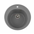 Гранітна мийка для кухні Platinum 510 LUNA матова Сірий металік