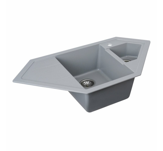 Гранітна мийка для кухні Platinum 9950 PANDORA матова Сірий металік