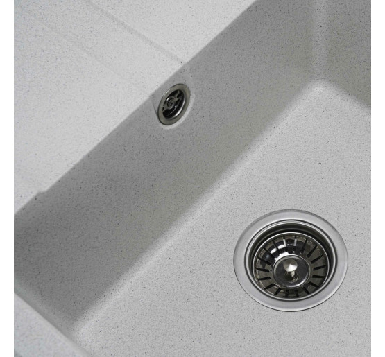 Гранітна мийка для кухні Platinum 5851 ARIA матова Біла в крапку