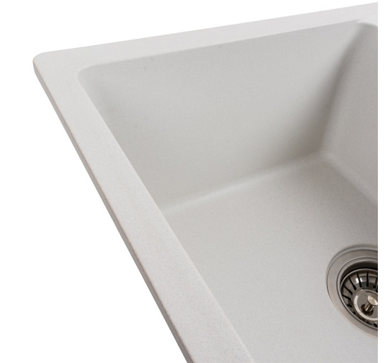 Гранітна мийка для кухні Platinum 6250 ZIRKONE матова білосніжна