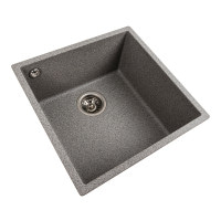 Гранітна мийка для кухні Platinum 4040 RUBA матовий сірий