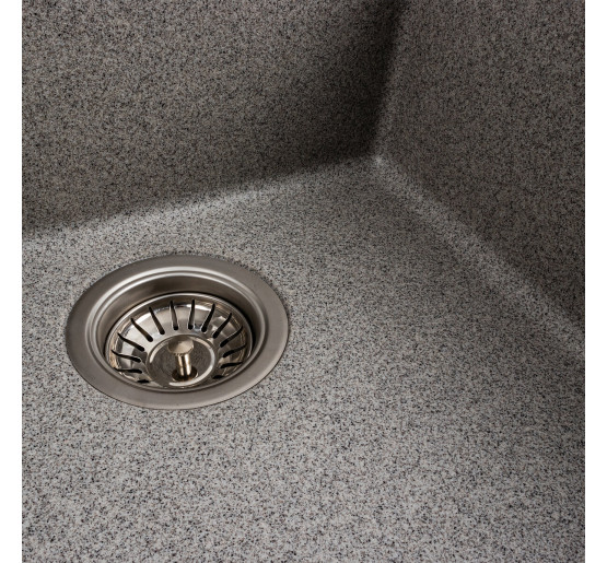 Гранітна мийка для кухні Platinum 4040 RUBA матовий сірий
