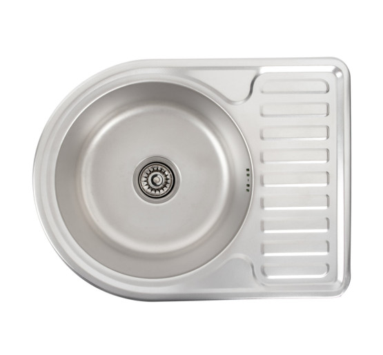 Кухонна мийка з нержавіючої сталі Platinum ДЕКОР 5844 (0,8/180 мм)