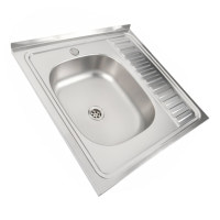 Кухонна мийка з нержавіючої сталі Platinum САТИН 6060 L (0,5/160 мм)