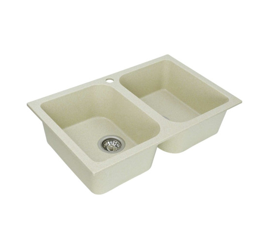 Гранітна мийка для кухні Platinum 7648W TWIN глянець Пісок
